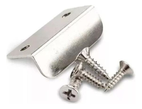 Kit 2 Maçanetas Push Lock Plastico Preto Liga De Zinco Cor Cromado