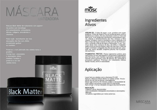 Imagem 5 de 9 de Máscara Matizadora Black 500gr Profissional Salão