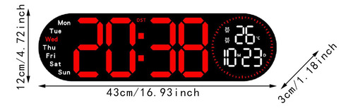 Reloj De Reloj De Pared Digital Reloj De Escritorio Led Rojo