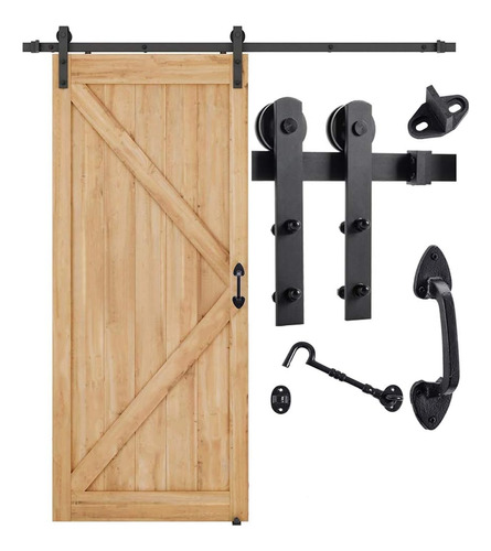 6.6 Ft Heavy Duty Sturdy Sliding Barn Door Hardware Kit...