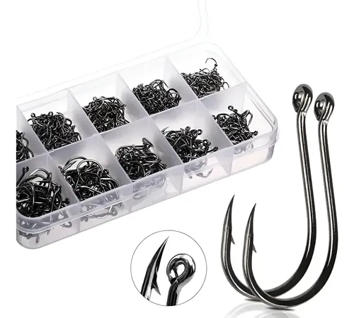Kit 500 Anzóis Aço Carbono #3 Ao #12 Caixa Anzol Chinu Pesca