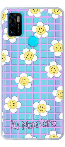 Funda Para Zte Para Mujer Flores Felices Con Tu Nombre