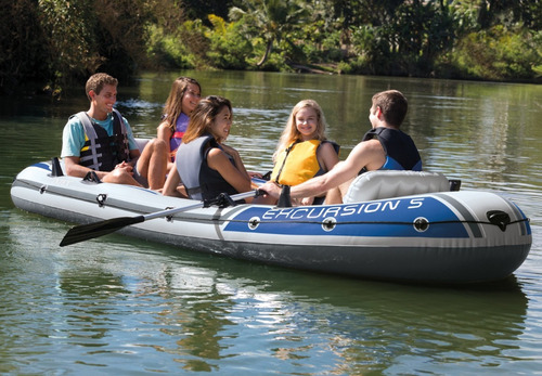 Imagen 3 de 7 de Bote Gomón Intex 68325 Excursion 5 Personas + Remos + Inflad