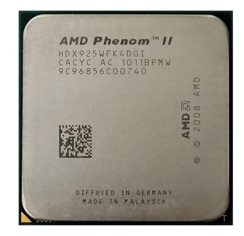 Procesador AMD Phenom II X4 925 HDX925WFK4DGI de 4 núcleos y 2.8GHz de frecuencia