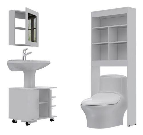 Botiquin + Optimizadores Lavamanos 55 + Baño 20 - Blanco