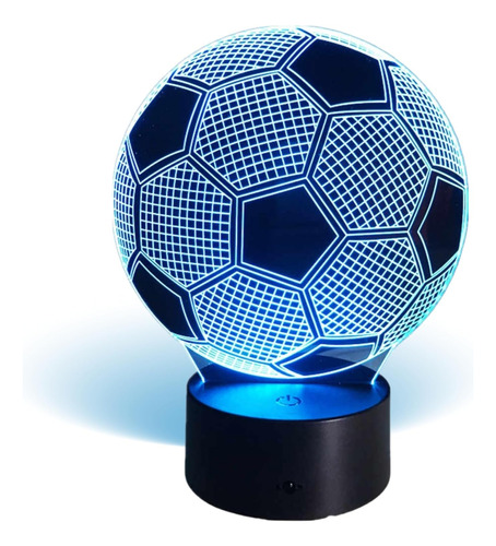 Lámpara De 7 Colores 3d Balón De Fútbol Para Niños Y Niñas