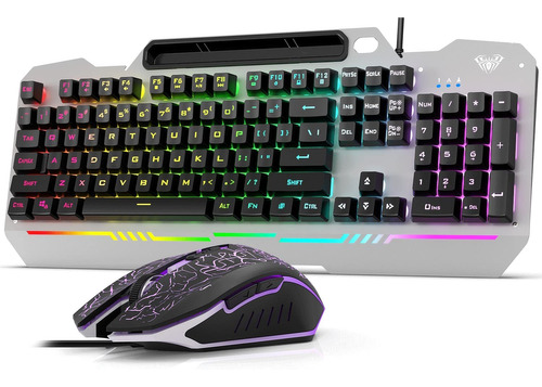 Kit Gamer Retroiluminado Mouse 4 Dpi Y Teclado Mecanico