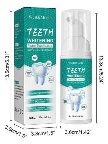 Espuma Limpiadora De Dientes B, Limpieza Bucal Fresca, 2 Uni