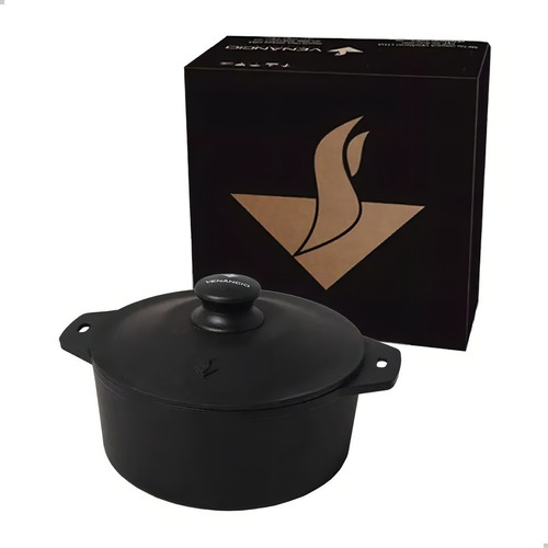 Panela Com Tampa Ferro Fundido Pfv280tff Venâncio Cor Preto