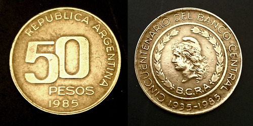 Monedas Peso Argentino $ 1-5-10-50 - Ctvs 1-5-10-50 -1983-85 (Usado)