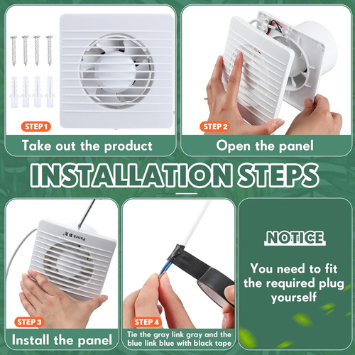 Extractor De Ventilación Cocina, De 4 Pulgadas, 110 V,...