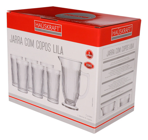 Jarra Com Copos Lira 7 Pçs 1 Litro