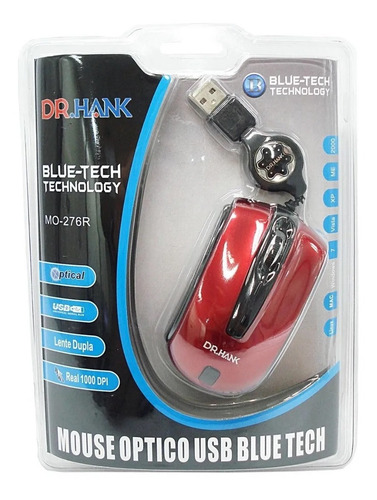 Mini Mouse Optico Retratil Dr.hank Mo-276r- Usb Blue Tech