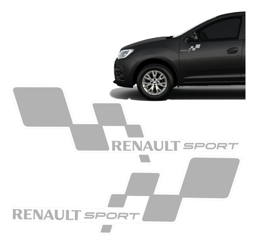 Adesivo Lateral Cinza Renault Sport Sandero Logan - Genérico