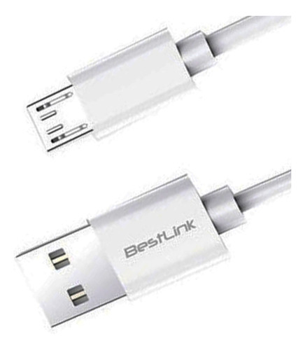 Cable Micro Usb A Usb 1 Metro, Color Blanco. Boleta/factura