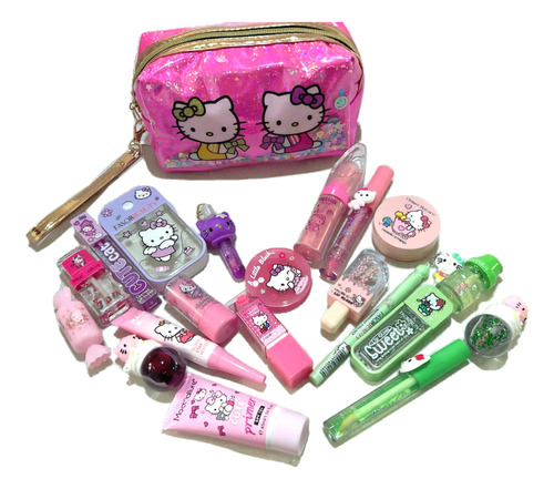 Paquete De Maquillaje Hello Kitty Premium Con Cosmetiquera