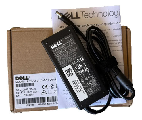 Fonte La65ns2-01 Pa-1650-02b4 Dell 19.5v 3.34a Plug Fino Eficiente Cor Preto Bivolt