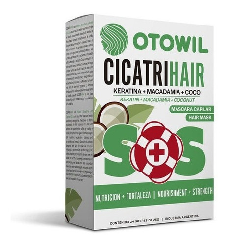 Imagen 2 de 8 de Mascara Otowil Cicatrihair Nutricion + Fortaleza X 24 Sobres
