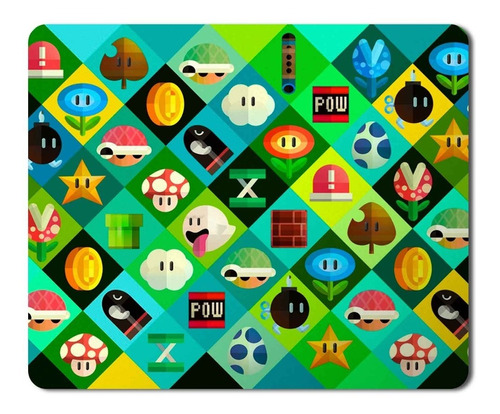 Mouse Pad Super Mario Iconos 