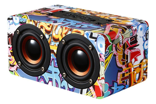 Altavoz Bluetooth Con Subwoofer Doble Y Grafiti