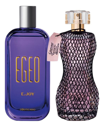 Combo Egeo E.joy Colônia 90ml + Glamour Secrets Black Colônia 75ml  Kit Presente O Boticário  Fragrância Exclusiva E Jovial.