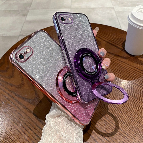 .j0k Para iPhone 16e Capa Magnética Flash Pó + Mica /