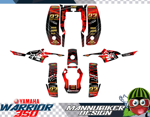 Warrior 350 Yamaha Graficos Stickers Calcas Laminado Enduro