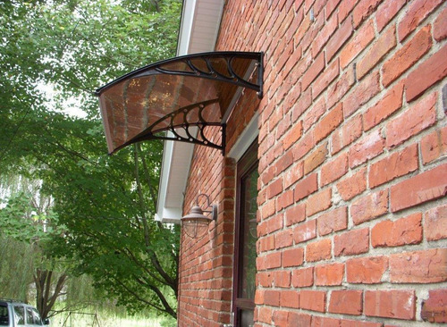 Imagen 2 de 9 de Alero De Policarbonato Bronce 1,2 X 0,8 M - Toldo Ahumado Ve