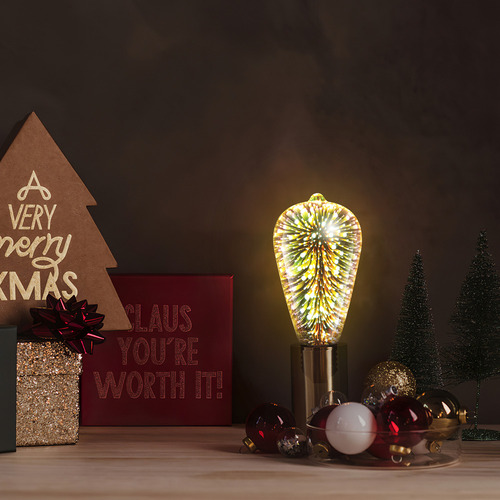 Bombilla Led De Cristal 3d Para Fuegos Artificiales, Decorac