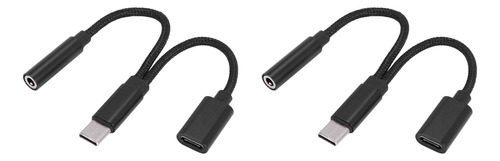 2 Adaptadores De Auriculares C 2 En 1, Conector Divisor Usb