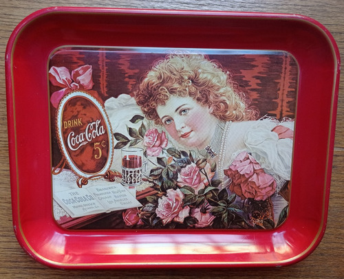 Bandeja Coca Cola 1975 The Girl With Roses Aniversario 75