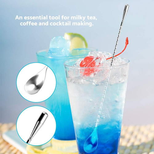 Cuchara De Cóctel Profesional Con Mango Ergonómico Y Acero