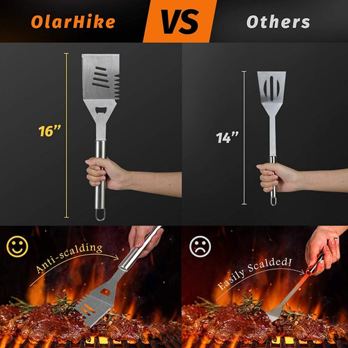 Set Bbq Asado Parrilla 25 Piezas Con Termómetro E Inyector