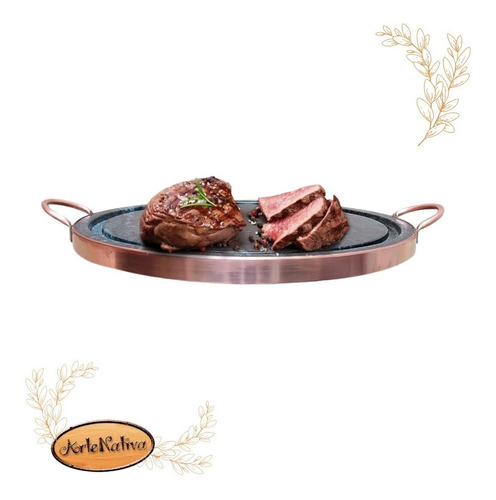 Imagem 3 de 7 de Kit 4 Grelhas Chapa De Pedra Sabão Para Carne 32 Cm