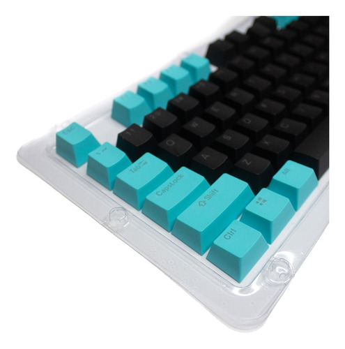 Keycaps Set Color Celeste + Negro