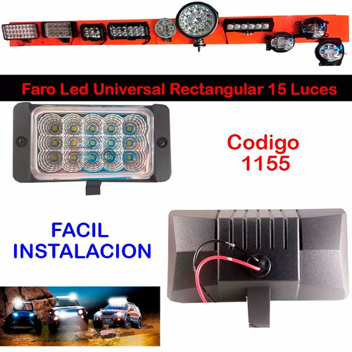 Faro Led Universal Rectangular 15 Leds X 2 - Maranello