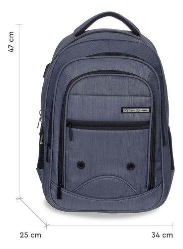 Imagen 4 de 10 de Mochila Notebook Usb Urbana Reforzada 4 Compartimientos