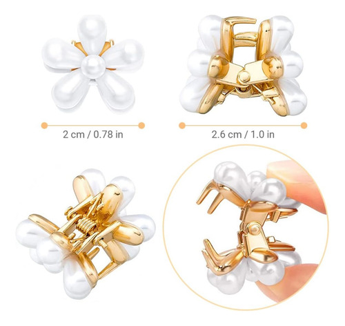 Ruiyue 10 Pinzas Cabello Accesorio Broche Flor De Perlas