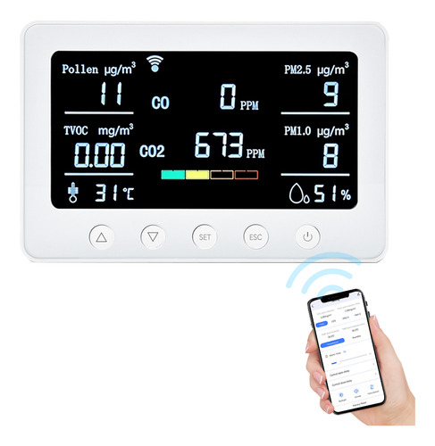 Gas Tester 8 En 1, Monitor De 2,4 Ghz, App Logger De Calidad