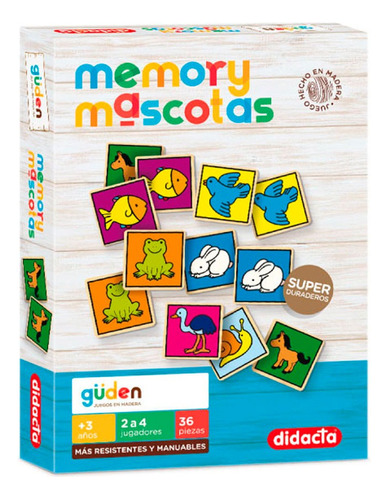 Juego Memory Mascotas En Madera Didacta - Vamos A Jugar