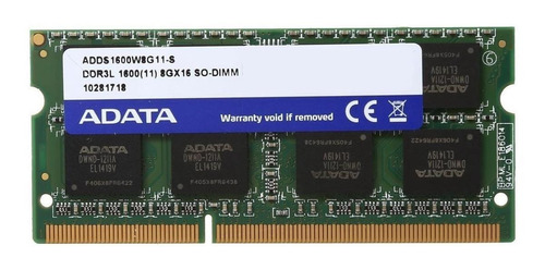 Memoria RAM 8GB 1x8GB Adata ADDS1600W8G11-S