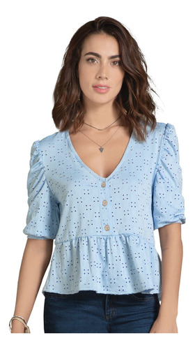 Blusa Para Mujer Azul Claro Rutta