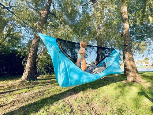 Hamaca Mosquitero Carpa Camping Diseño Unico Espalda Recta