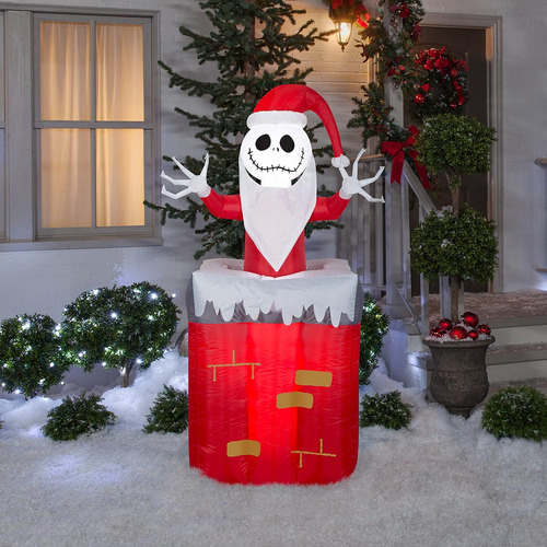 Gemmy Animado Navideño Airblown Inflable Jack Skellington En