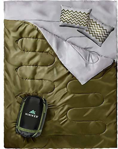 Doble Saco Dormir Tamaño Queen Xl Para Camping Senderismo 2