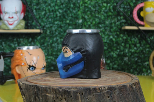 Caneca Resina E Alumínio 3d Sub Zero Mortal Kombat
