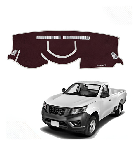 Cubretablero Para Nissan Pick-up Sin Usb Mod 2023 Bordado Vino-blanco N37-g/xns37b