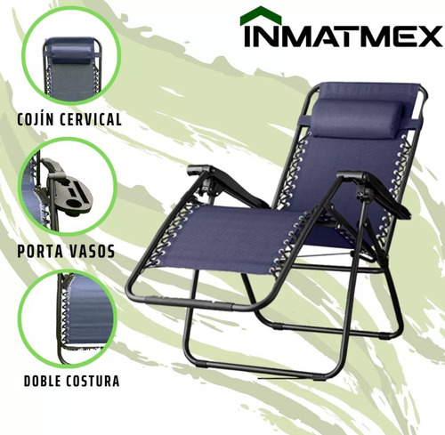 Silla De Playa Y Jardin Plegable Moderna Duo Pack Color Azul