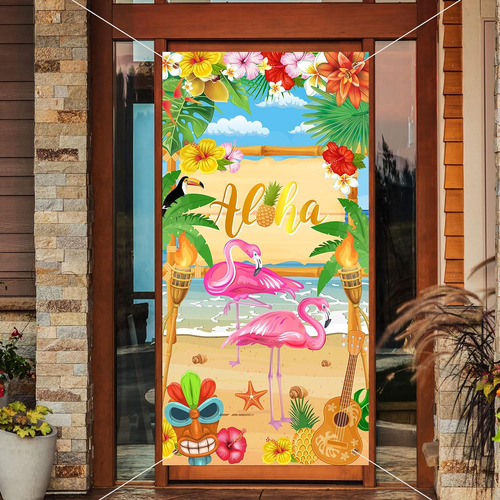 Aloha - Decoración De Fiesta Hawaiana Para Puerta, Letrero D