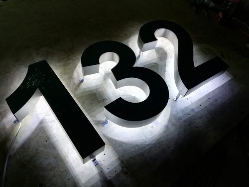 Números Residenciales 2's 3d Inox Led 30cm Arial Fotocontrol